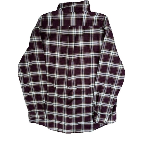 Towncraft Mens Large LS Button Shirt Maroon Plaid - Picture 3 of 3
